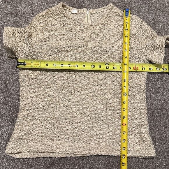Vintage 70s/80s Beige Knit Short Sleeve Top Women’s Size Small Cream Boho Retro - Picture 13 of 13